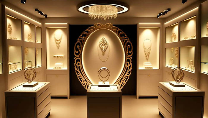 طراحی انواع دکور جواهر فروشی کوچک