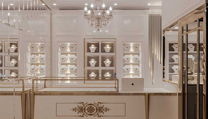 طراحی انواع دکور جواهر فروشی کوچک